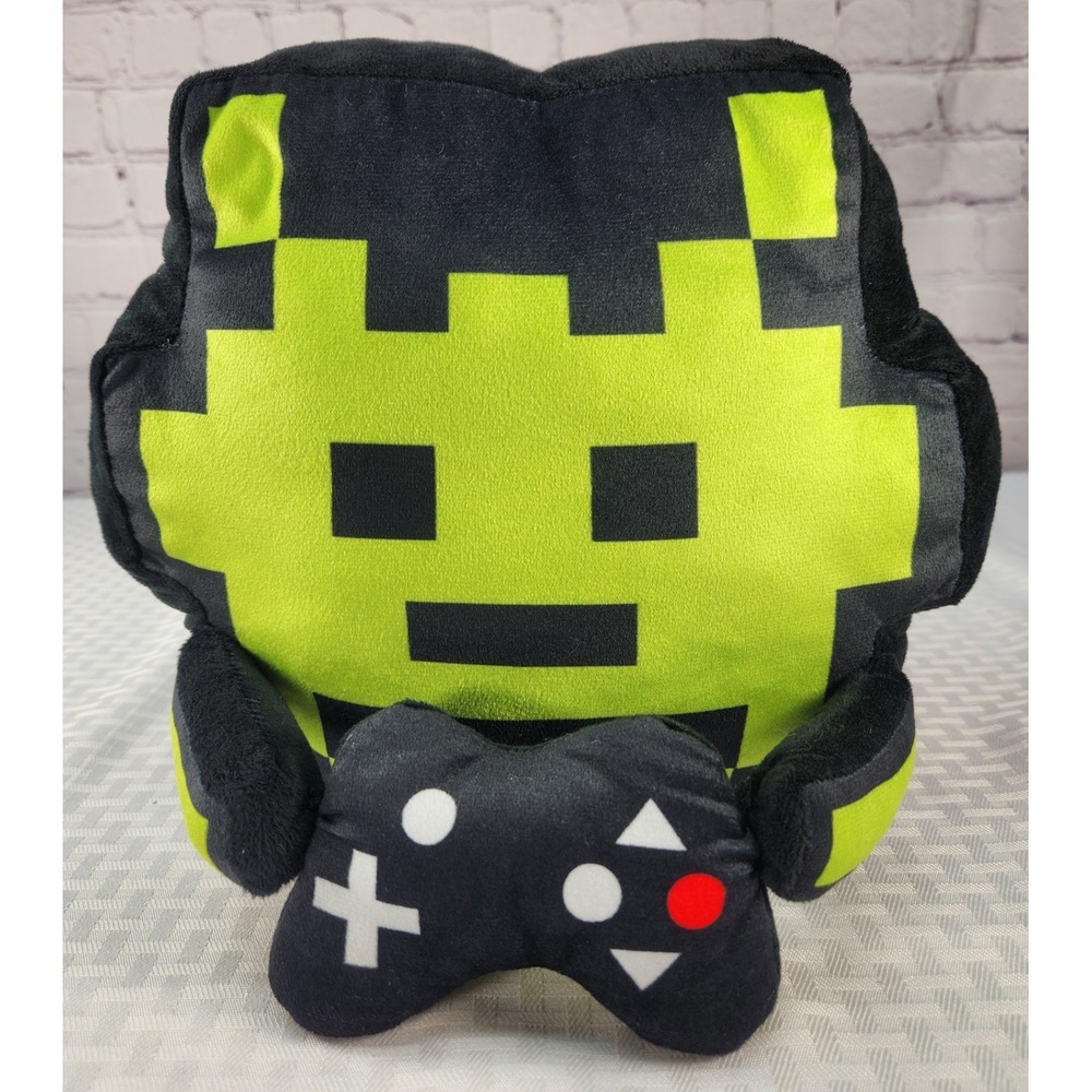 11" Black & Green Video Gamer With Controller Collectible Soft Plush Pillow Toy